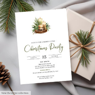Cozy Neutral Earthy Rustic Minimalist Christmas   Invitation
