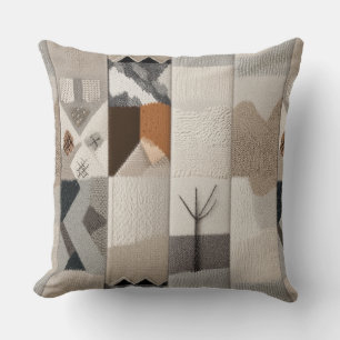Cozy neutral patchwork cushion