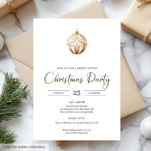Cozy Neutral Sage Green Scandinavian Christmas  Invitation