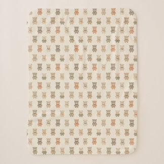 Cozy Neutral Teddy Bear Nursery Blanket