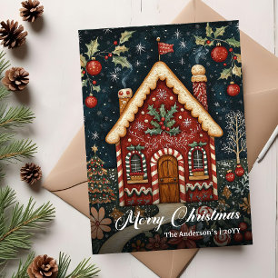Cozy old fashioned Christmas house card download