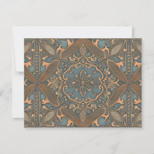 Cozy old pattern postcard