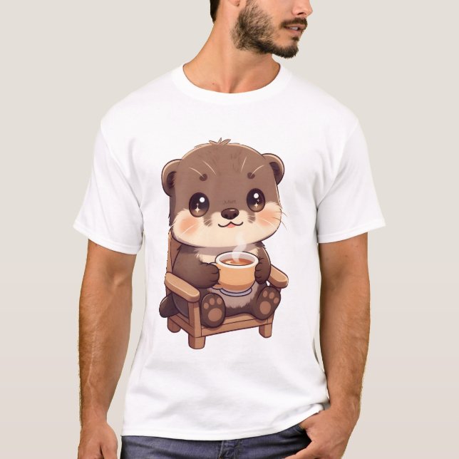 Cozy Otter Tea Moment T-Shirt (Front)