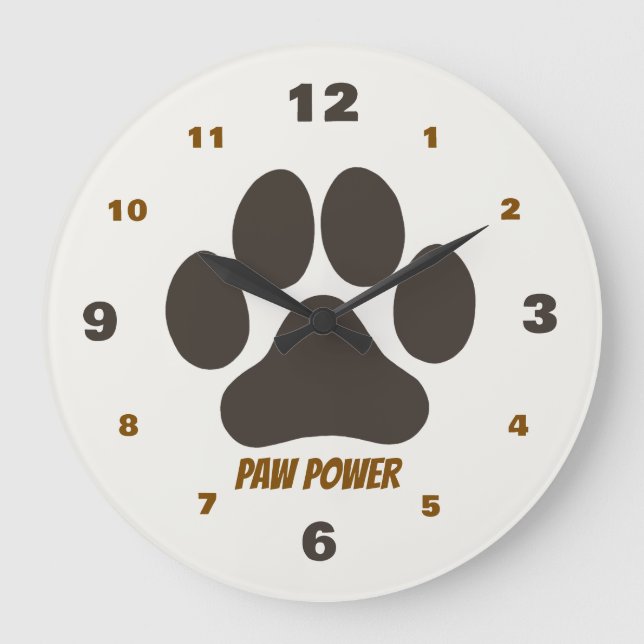 Cozy Paws Collection Beige Large Clock (Front)