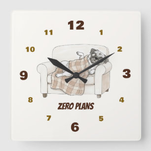 Cozy Paws Collection Square Wall Clock
