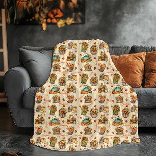Cozy Personalized Name Halloween Autumn Fleece Blanket