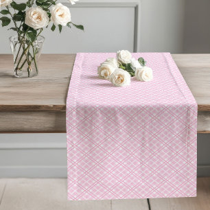 Cozy Pink Checkered Table Runner Everyday Dining