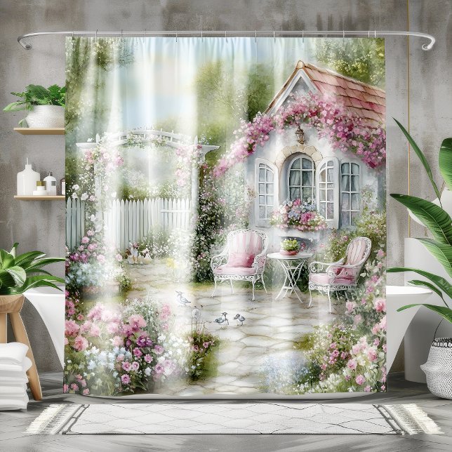  Cozy Pink Cottage Floral |  Shower Curtain (Creator Uploaded)