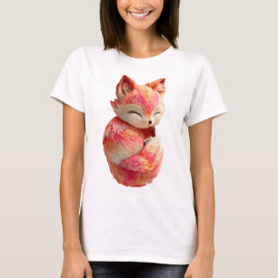 Cozy Pink Sunset Fox Spirit Women T-Shirt