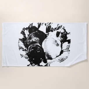 Cozy Pugs, Off-Season Ease Beach Towel