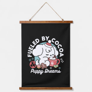 Cozy Puppy Dreams – Hot Chocolate and Christmas Hanging Tapestry