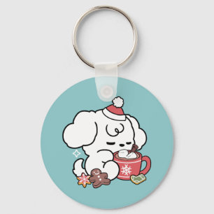 Cozy Puppy Dreams – Hot Chocolate and Christmas Key Ring