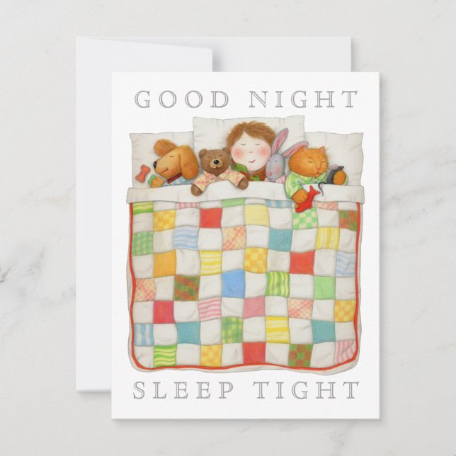 COZY QUILT 4.25x5.5 Blank Flat Card (Front)