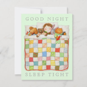 COZY QUILT 4.25x5.5 Blank Flat Card - Green