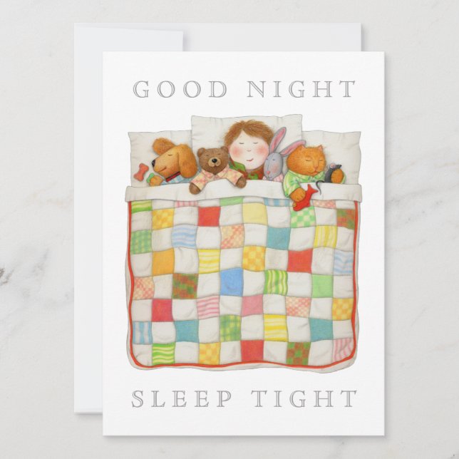 COZY QUILT 5.5x7.5 Blank Flat Card (Front)