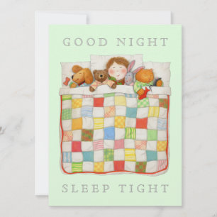 COZY QUILT 5.5x7.5 Blank Flat Card - Green