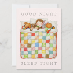 COZY QUILT 5.5x7.5 Blank Flat Card - Pink
