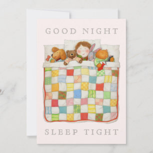 COZY QUILT 5x7 Blank Flat Card - Pink