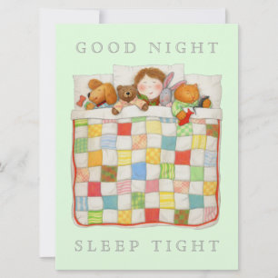 COZY QUILT 6.5x8.75 Blank Flat Card - Green