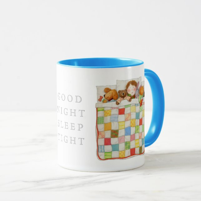 COZY QUILT Blue Combo Mug (Front Right)