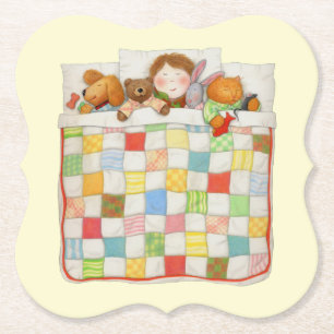 COZY QUILT Bracket Paper Coasters - Yellow