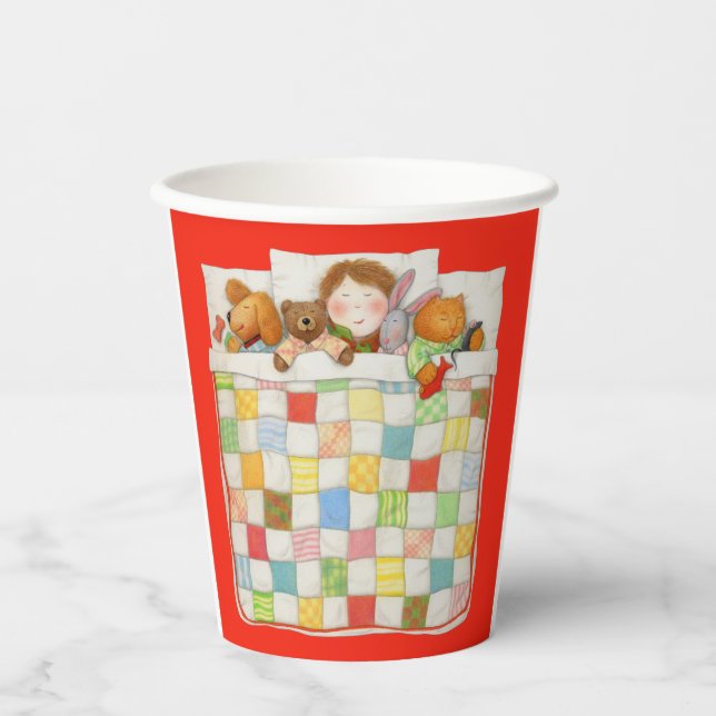 COZY QUILT Paper Cups - Red (Front)