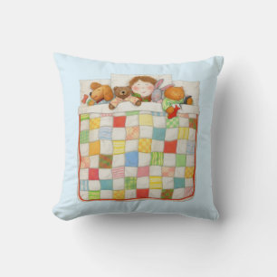 COZY QUILT Square Throw Pillow - Blue