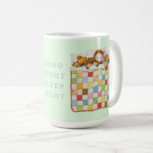 COZY QUILT Tall White Mug + Green