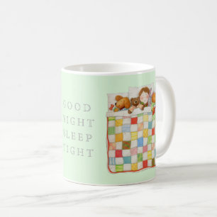COZY QUILT White Mug + Green