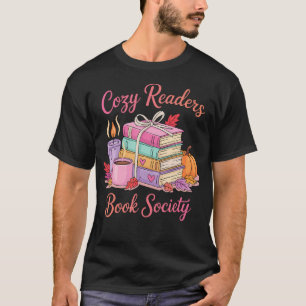 Cozy Readers Book Society Teacher Reading Floral P T-Shirt