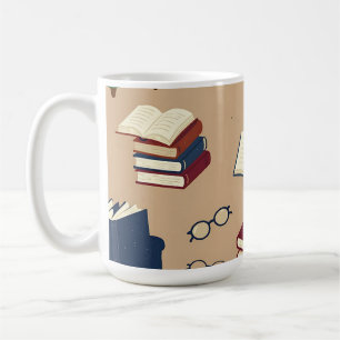 Cozy Reading Nook Books Pattern Coffee Mug