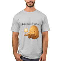 Cozy Reading Potato Persona Lamp Cartoon Art