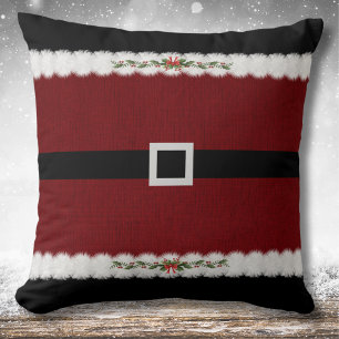 Cozy Red Christmas Santa Claus Suit Throw Pillow