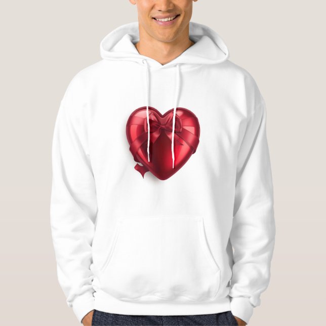 Cozy Red Love Valentine Romantic Aesthetic Couple  Hoodie (Front)