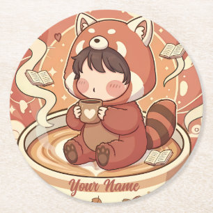 Cozy Red Panda Brew Absorbent Coaster Set