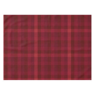Cozy Red Plaid Check Pattern Rustic Farmhouse Tablecloth