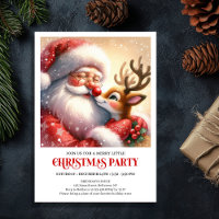 Cozy Santa and Rudolph Christmas Magic Night Party