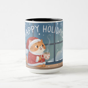  Cozy Santa Cat Holiday Mug