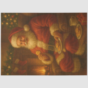 Cozy Santa With Cookies Decoupage Tissue Paper