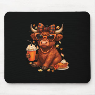Cozy Season Fall Cow Bow Girls Autumn Thanksgiving Mouse Pad
