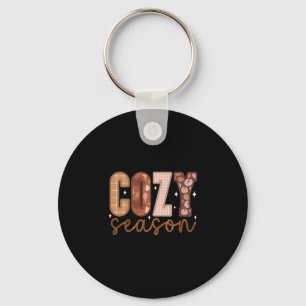 Cozy Season Pumpkin Autumn Fall Y'all Leaves Thank Key Ring