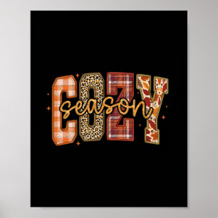 Cozy Season Wildflower Autumn Fall Y'all Leaves Th Poster