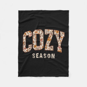 Cozy Season Wildflower Thanksgiving Autumn Fall Y' Fleece Blanket