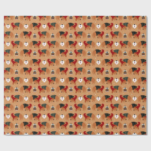 Cozy Sleeping Dog Ornament Pattern Wrapping Paper