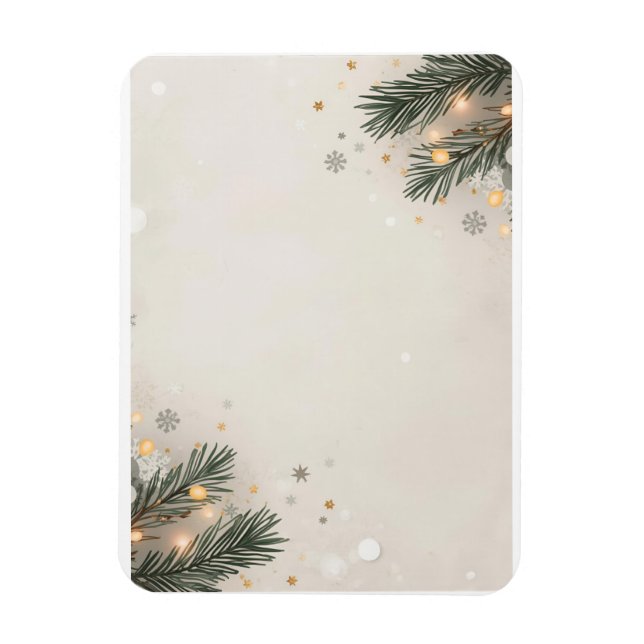 Cozy Snowflake & Pine Holiday Design Magnet (Vertical)