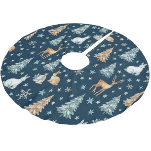 Cozy Snowy Night Holiday Vibes Brushed Polyester Tree Skirt
