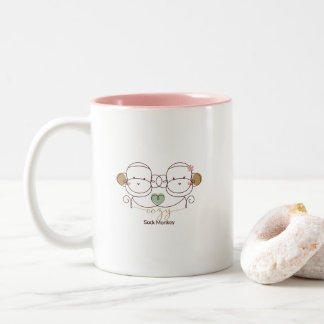 Cozy Sock Monkey  Two-Tone Coffee Mug