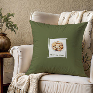 Cozy soft pastel family name Christmas gift pillow