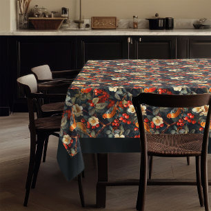 Cozy Tablecloth with Fall Birds & Woodland Floral