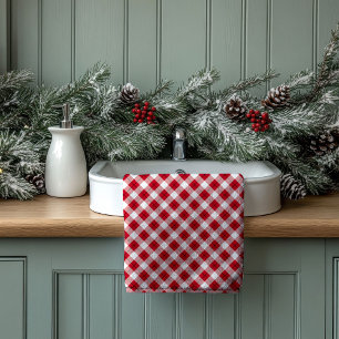 Cozy Tartan Towels Red Black Gift for Their Space